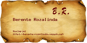 Berente Rozalinda névjegykártya